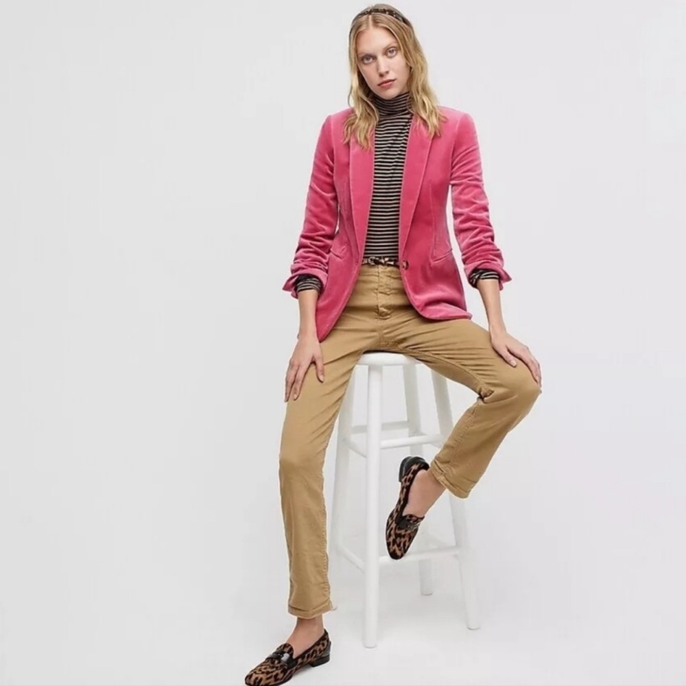 J. Crew Parke Blazer Pink Velvet Size 6 - Picture 3 of 16
